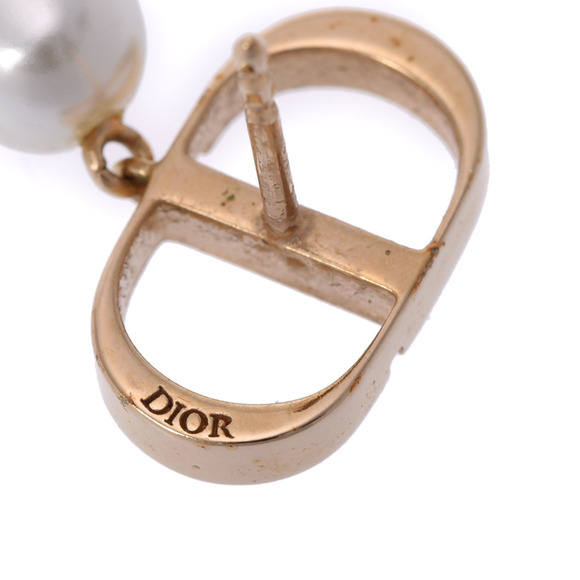 Dior PETIT CD Gold White Resin Pearl Earrings - Picture 3 of 7